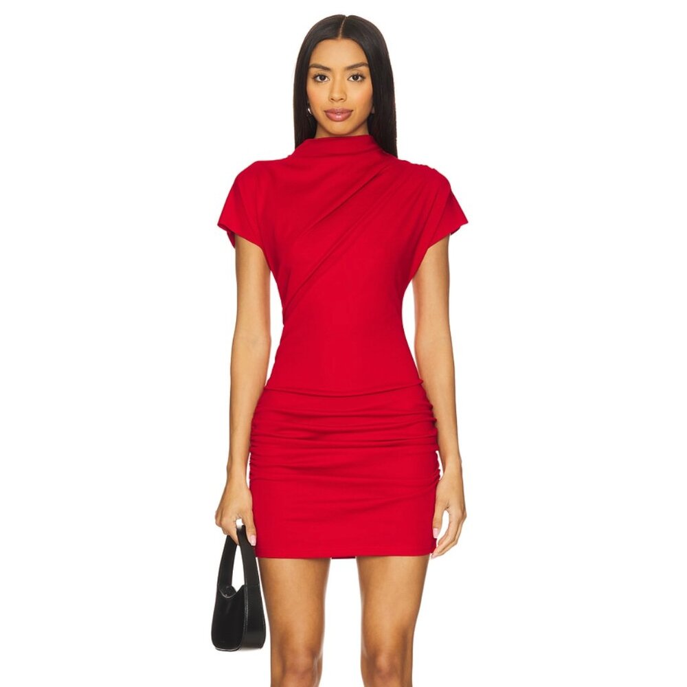 Line & Dot Red Mini Dress